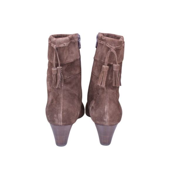 Umberto Raffini Brown Suede Leather Pump Heel Boots Round Toe Size 38 - Picture 4 of 5